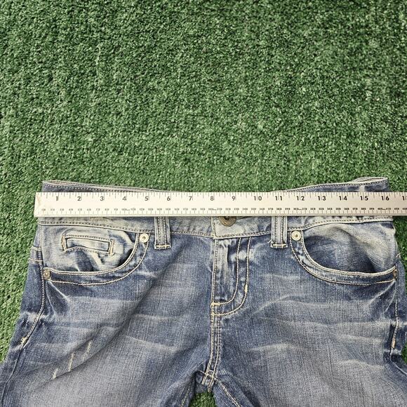 Guess Daredevil Boot Cut Jeans Embellished Pockets Dark Wash Denim Size 30 - Picture 14 of 14